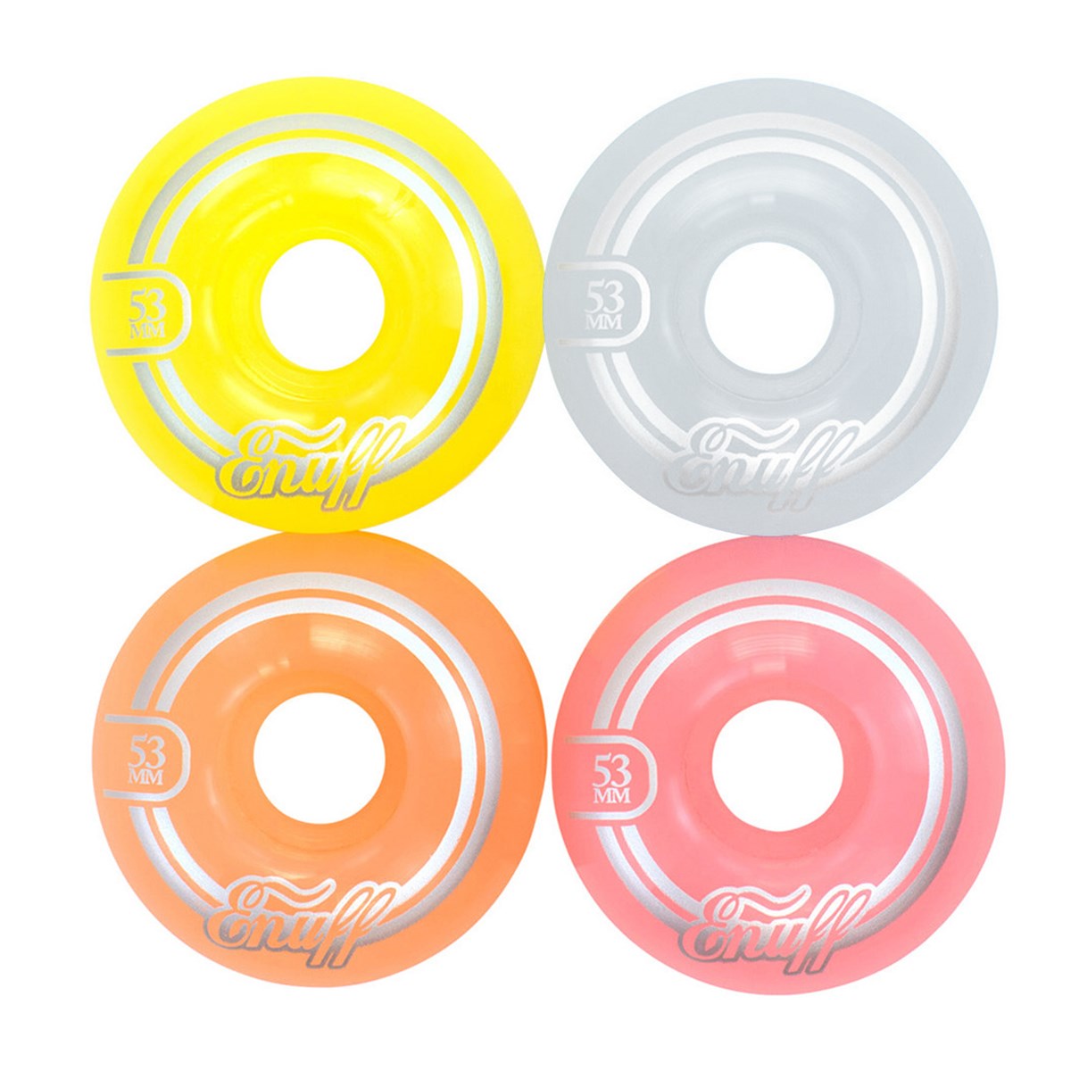 Enuff Refresher II 55D Skateboard Wheels - Pastel Mix 53mm
