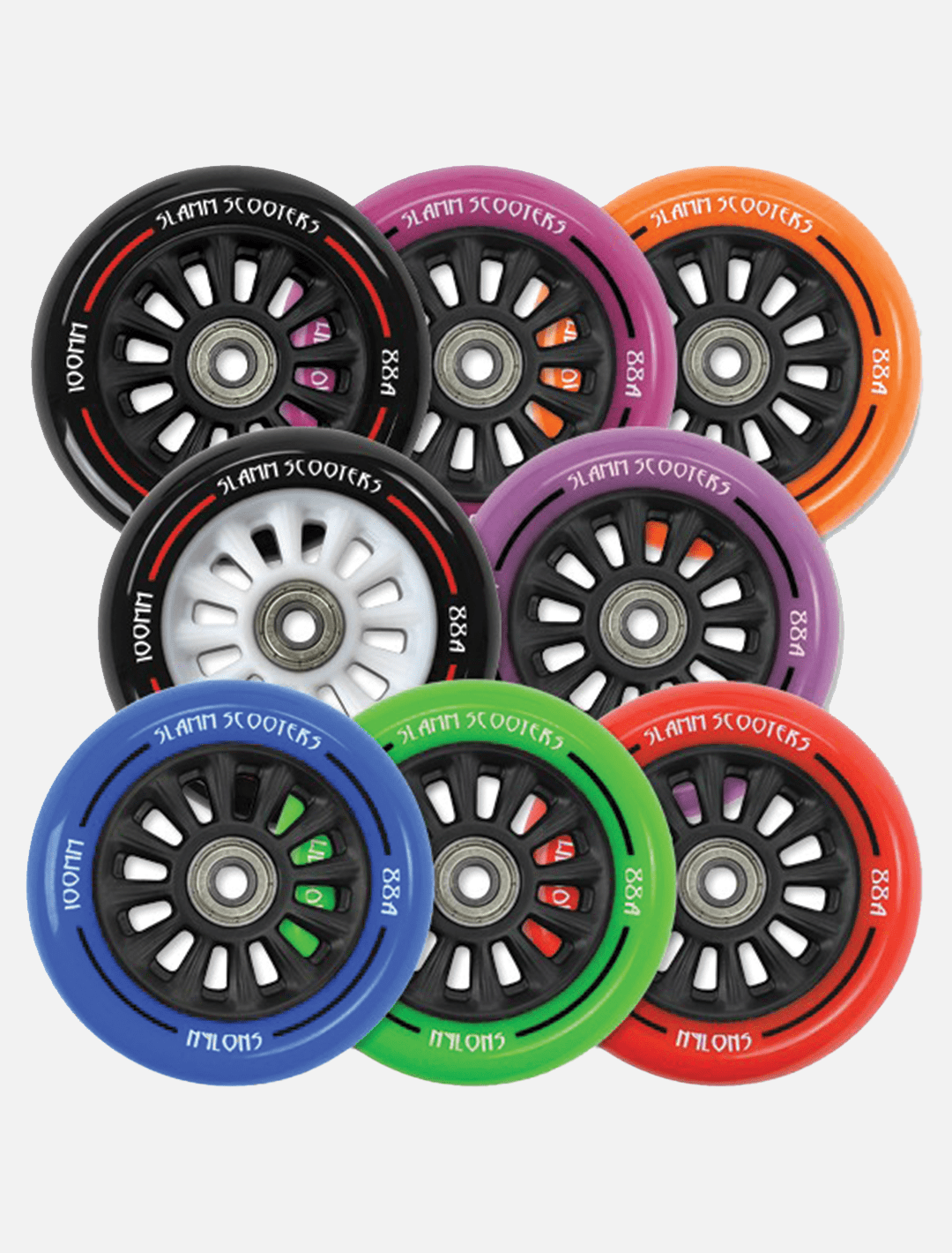 Slamm 100mm Nylon Core Wheel l White/Black