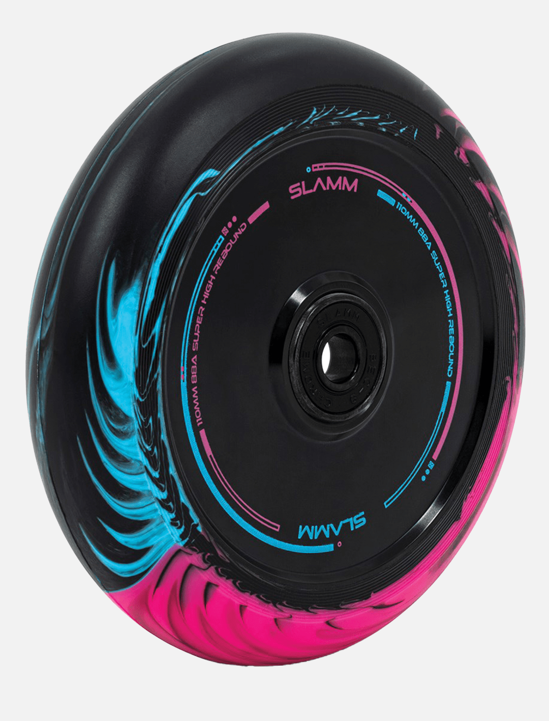 Slamm 110mm Swirl Hollow Core Wheels l Pink/Blue