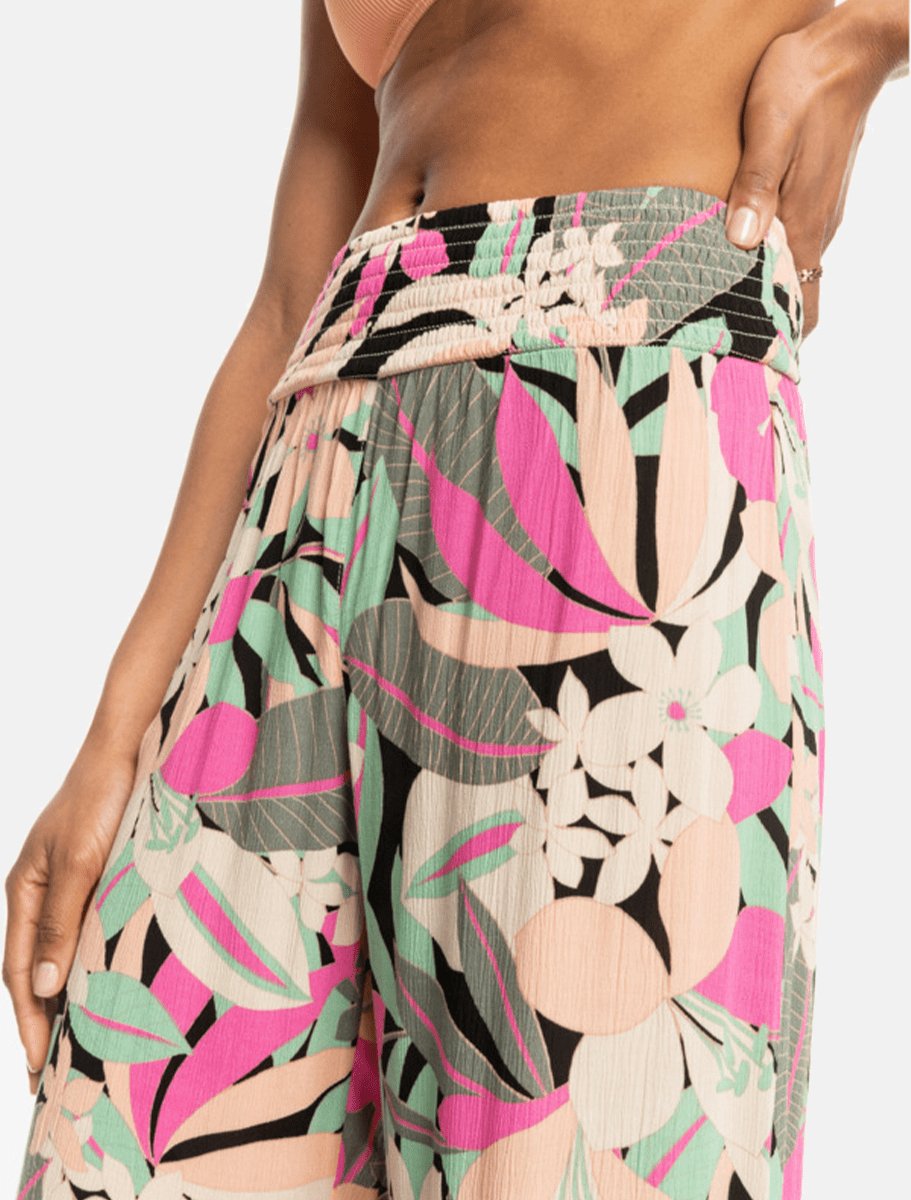 ROXY Along The Beach Beach Pant for Women | Anthracite Palm Song Multi - The Boredroom Store Roxy