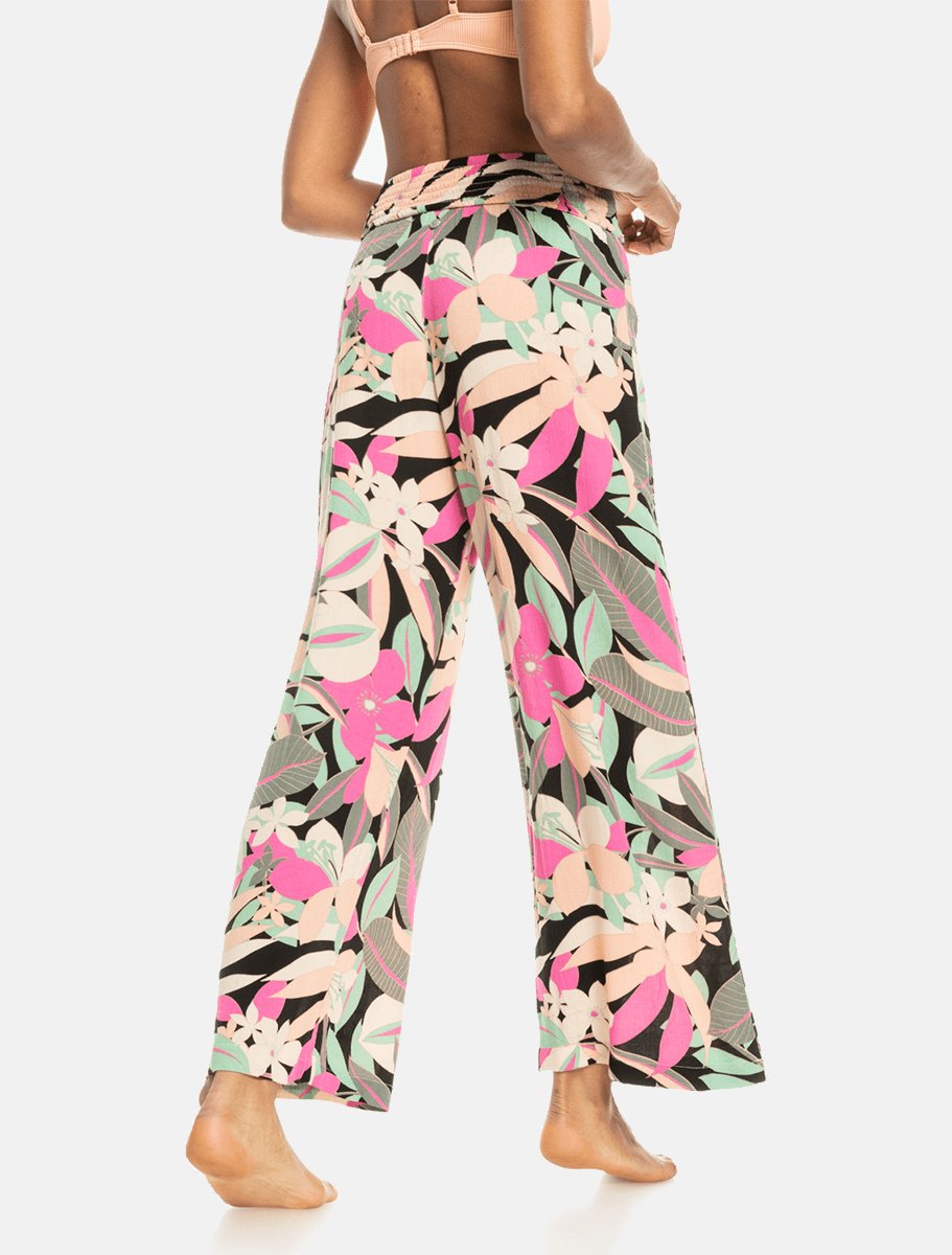 ROXY Along The Beach Beach Pant for Women | Anthracite Palm Song Multi - The Boredroom Store Roxy