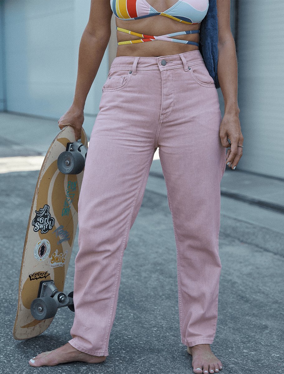 Roxy Fresh Way Mid Denim Pants | Pale Dogwood - The Boredroom Store Roxy