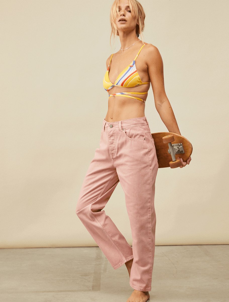 Roxy Fresh Way Mid Denim Pants | Pale Dogwood - The Boredroom Store Roxy