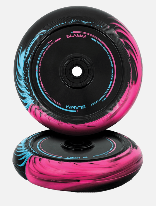 Slamm 110mm Swirl Hollow Core Wheels l Pink/Blue