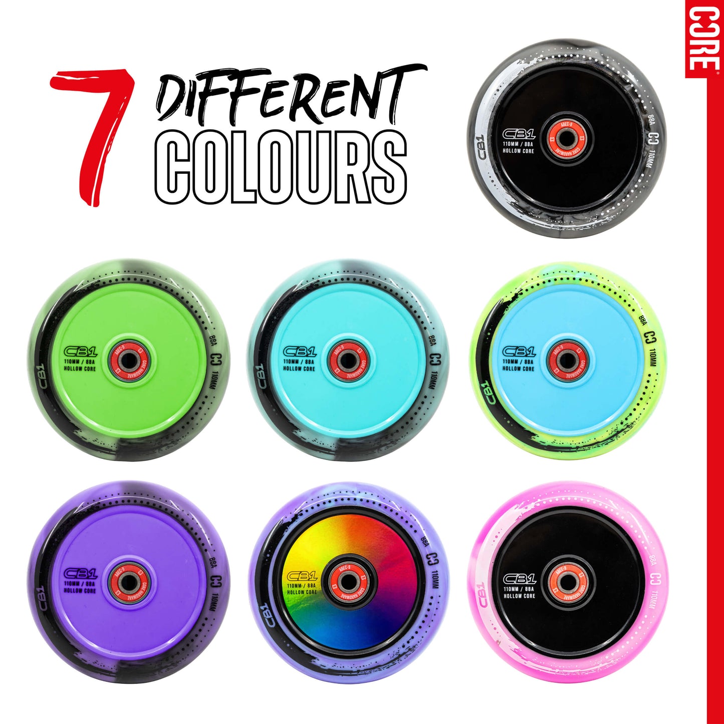 CORE CB1 Nylon Hollow Core Scooter Wheel 110mm - Black/Neo