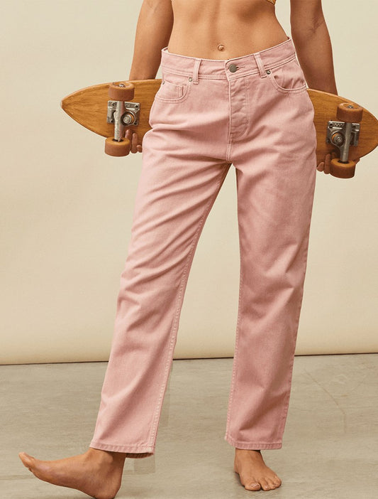 Roxy Fresh Way Mid Denim Pants | Pale Dogwood - The Boredroom Store Roxy